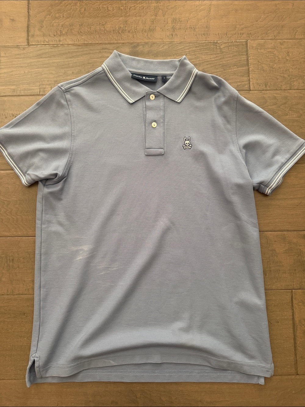 Psycho Bunny Men’s Light Gray Polo with Contrast Tipping